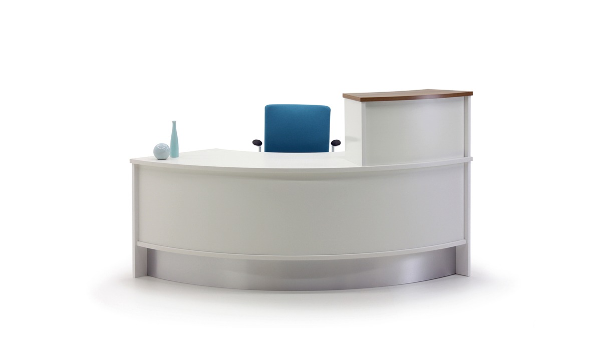 Curved Open Reception Desk and Chair