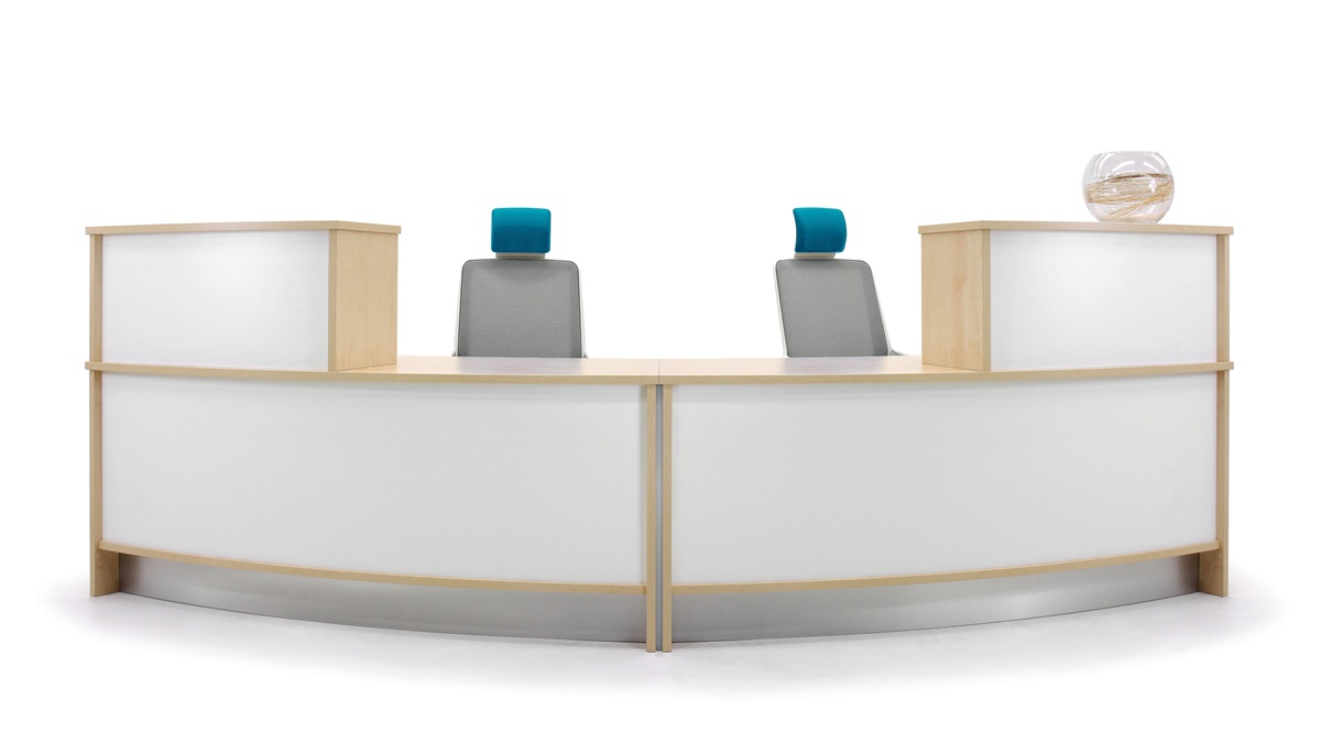 Curved Open Reception Desk and Chair